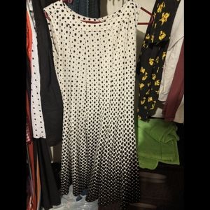 Cute polka dot ombre black and white vintage dress